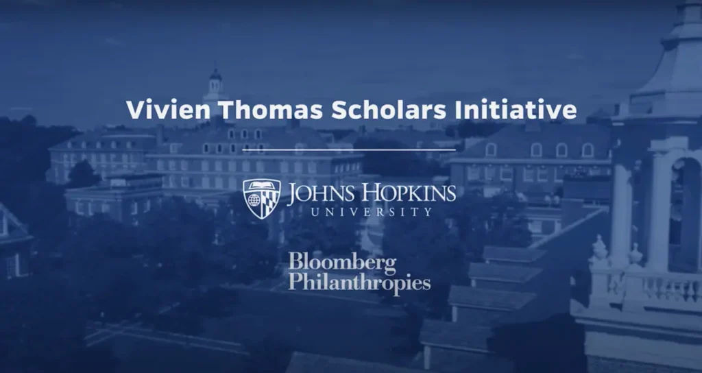 This Johns Hopkins University website page proudly announces the launching of a Vivien Thomas Scholars Initiative, financed by Bloomberg Philanthropies. (Michael Bloomberg was a 1964 Hopkins graduate.)